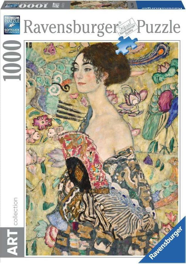 Ravensburger Puzzle Gustav Klimt: Dáma s vejárom 1000 dielikov